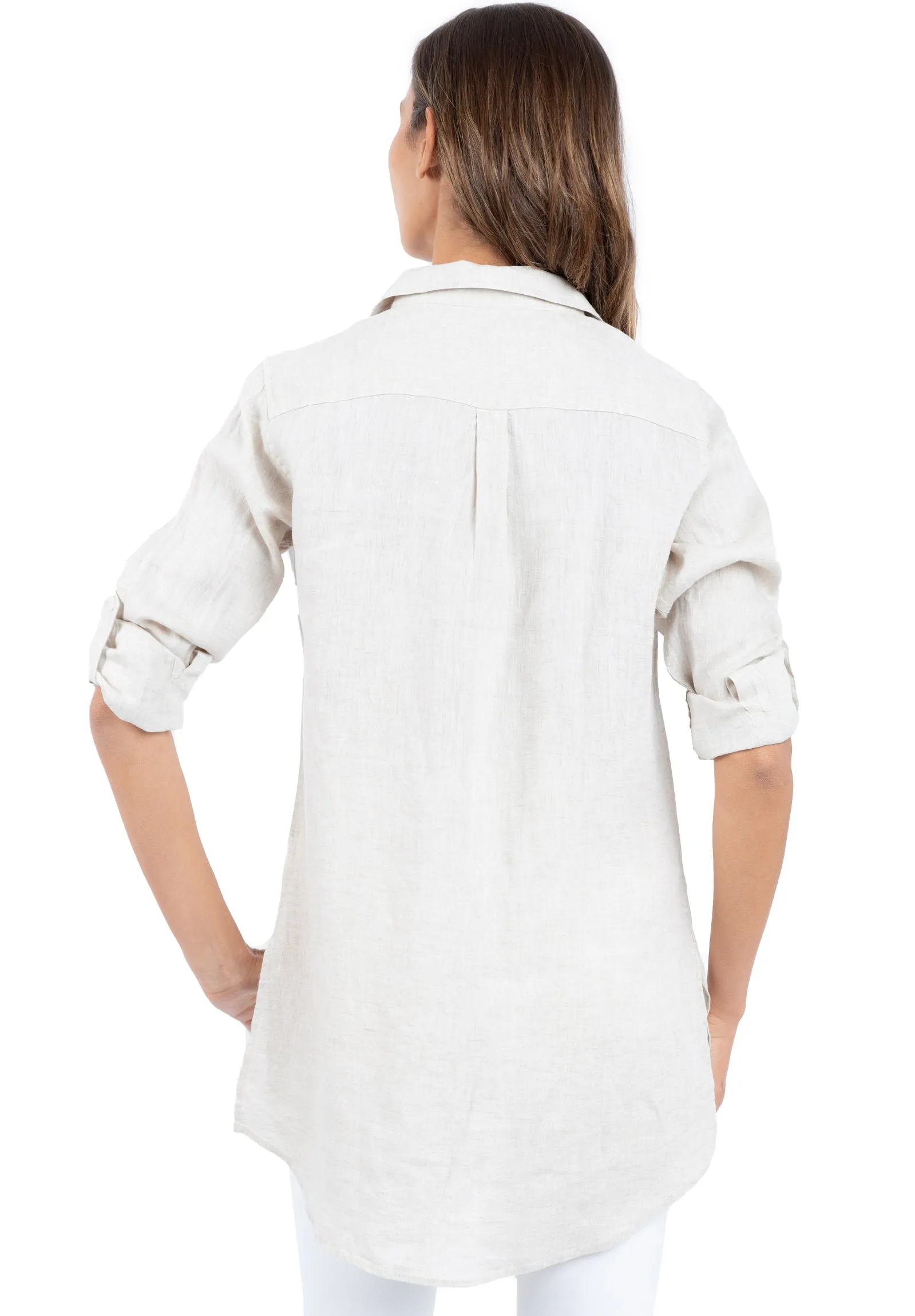 Gaia Sand Relaxed Linen Tunic Shirt