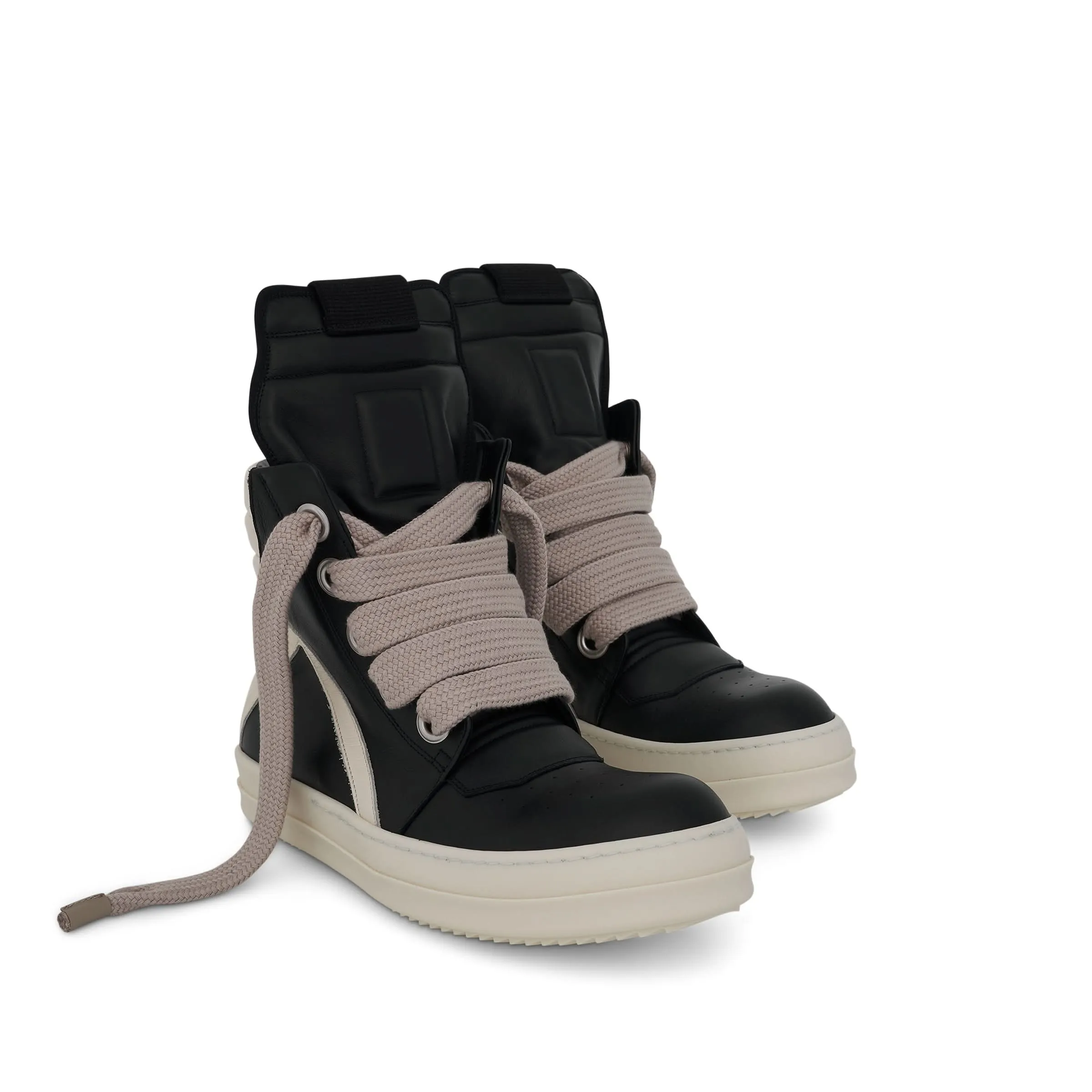 Geobasket Sneaker with Jumbo Laces in Black/Milk