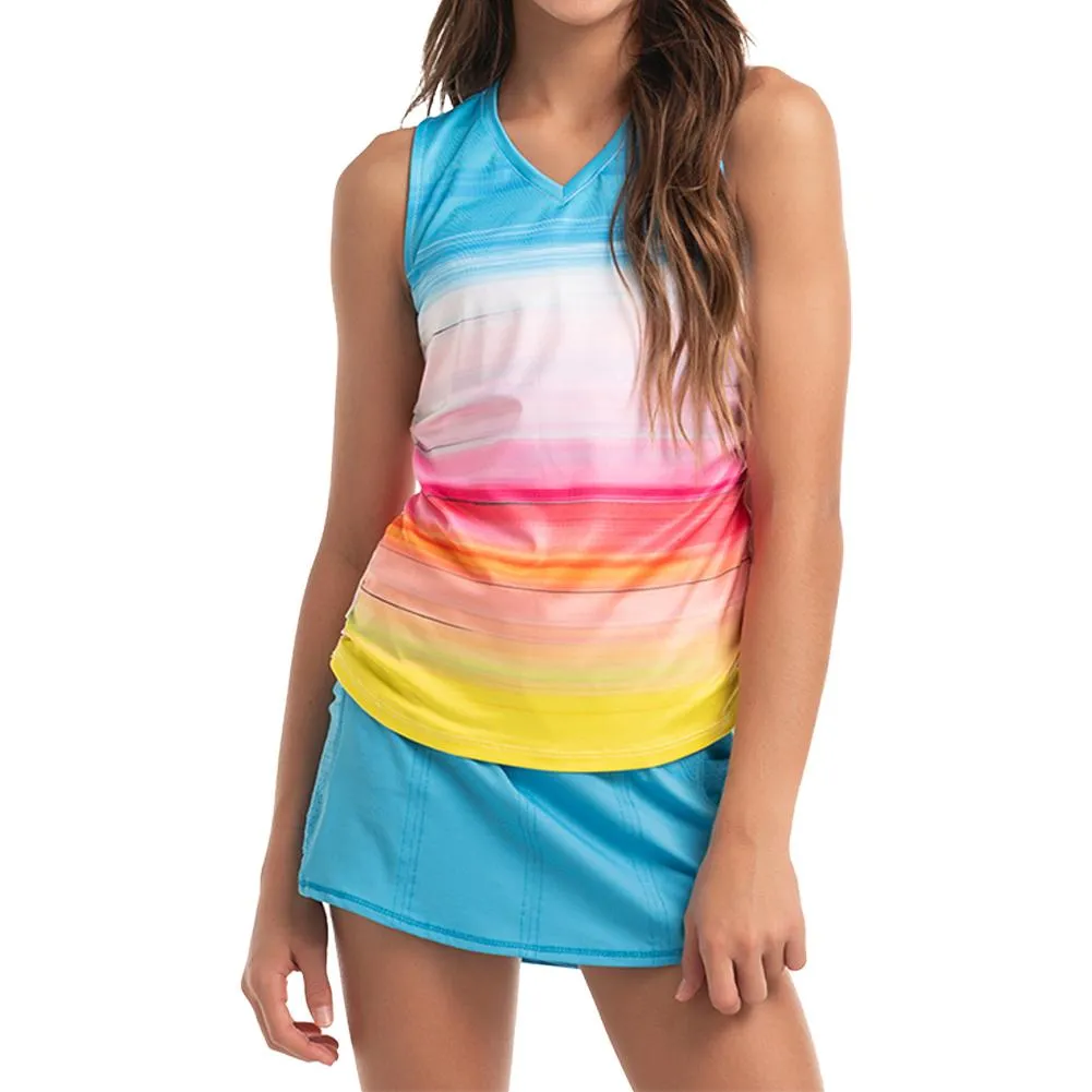 Girl's Tropical Bliss Ruche Tennis Tank Parrot