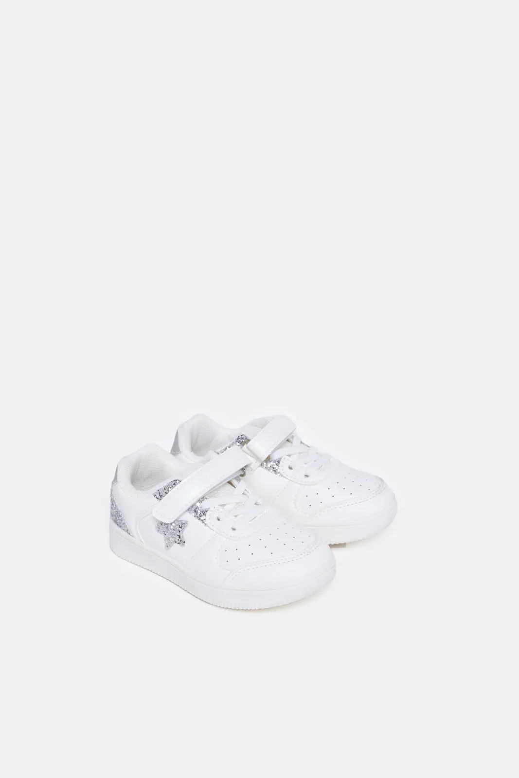 Girls White Star Patch Chunky Sneakers