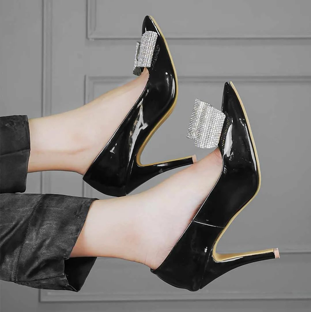 Glam Bow Stiletto Black