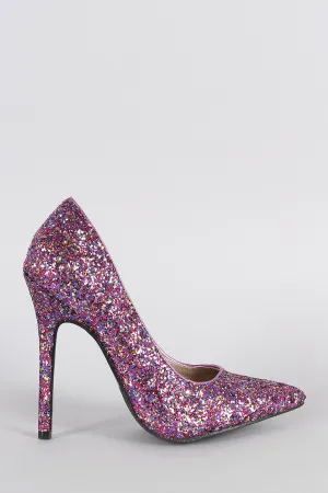 Glitter Pointy Toe Single Sole Stiletto Pump