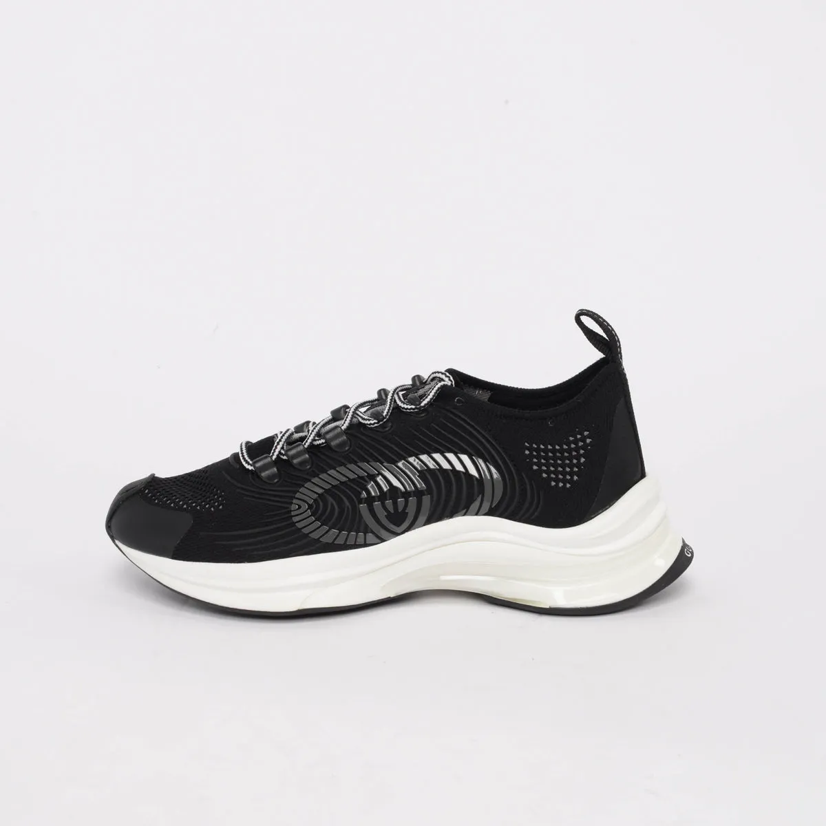 Gucci Black Knit Fabric GG Run Sneakers 38.5