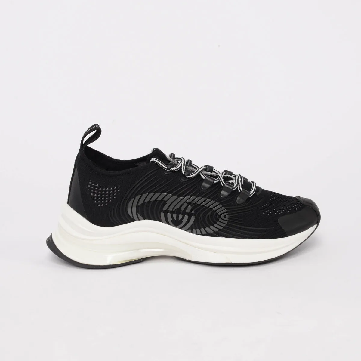 Gucci Black Knit Fabric GG Run Sneakers 38.5