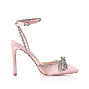 Harley Diamante High Heels - Blush Satin