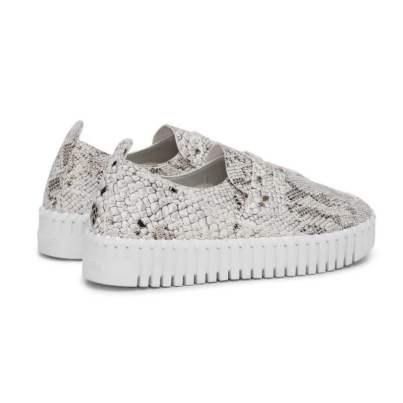 Ilse Jacobsen Tulip Snakeskin Platform - White