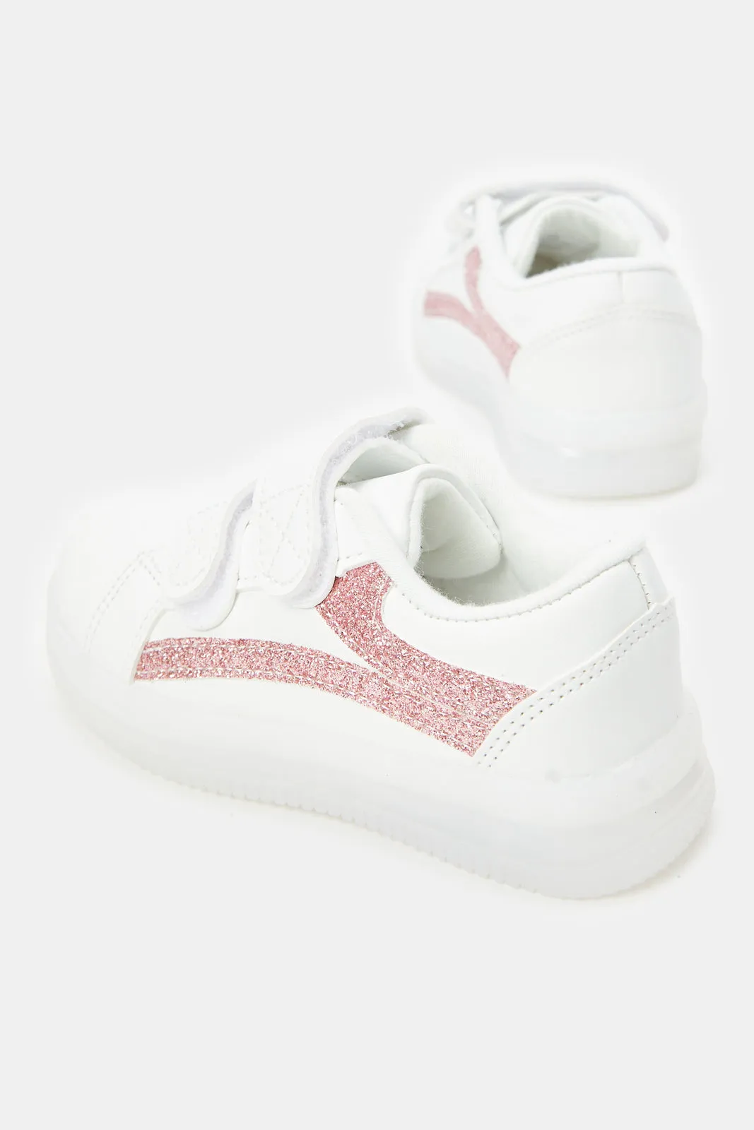 Infant Girls White Double Strap Sneaker