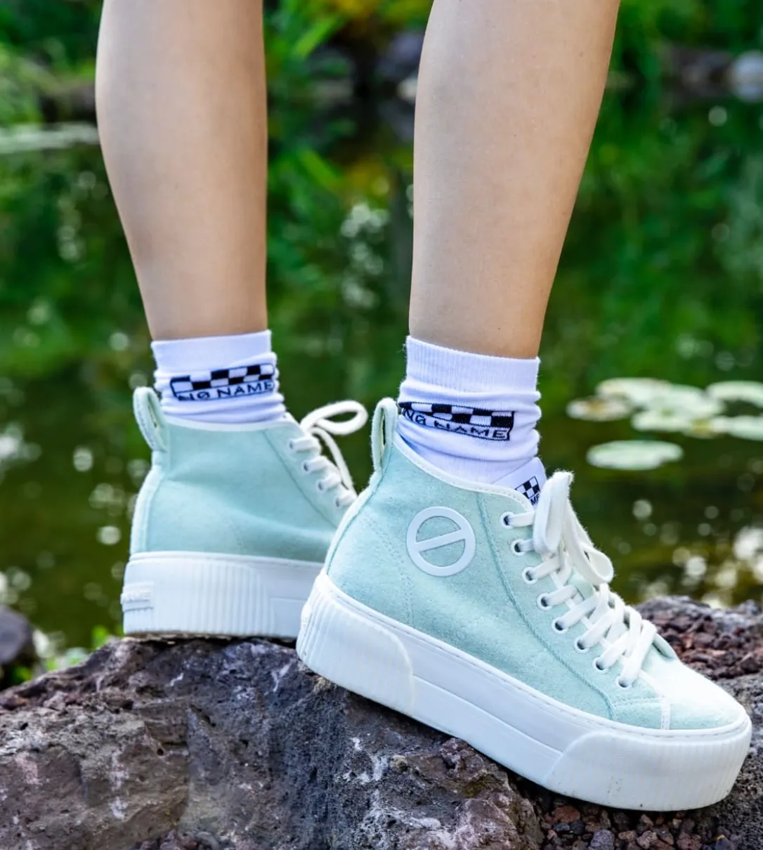 Iron Mid Side Sponge Aqua Hi Sneakers