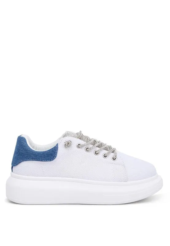 Jaxen Rhinestones Lace Up Sneakers