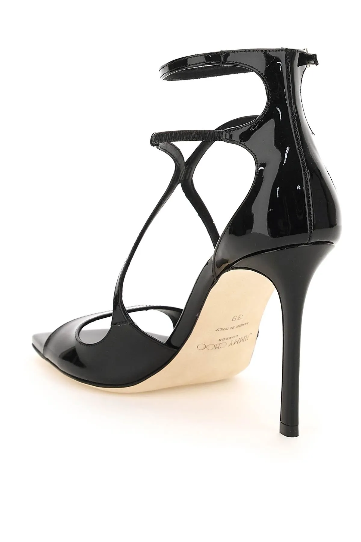 Jimmy choo patent leather azia 95 sandals