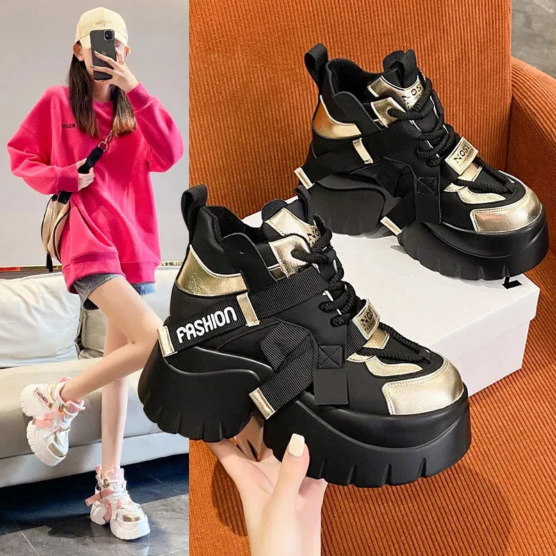 Joskaa 2024 New Warm Fur Black Platform Sneakers