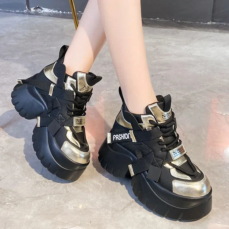 Joskaa 2024 New Warm Fur Black Platform Sneakers