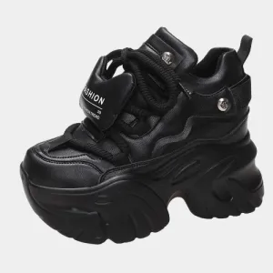 Joskaa 2024 New Warm Sole Black Platform Sneakers