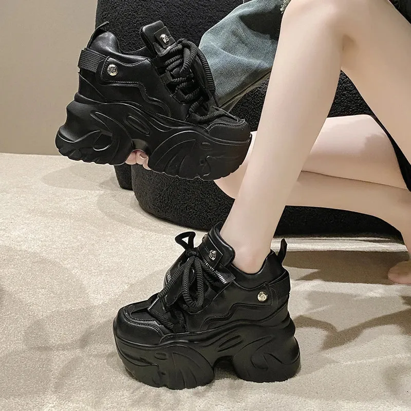 Joskaa 2024 New Warm Sole Black Platform Sneakers