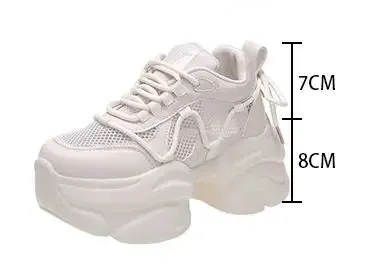 Joskaa 2024 New White Platform Chunky Sneakers