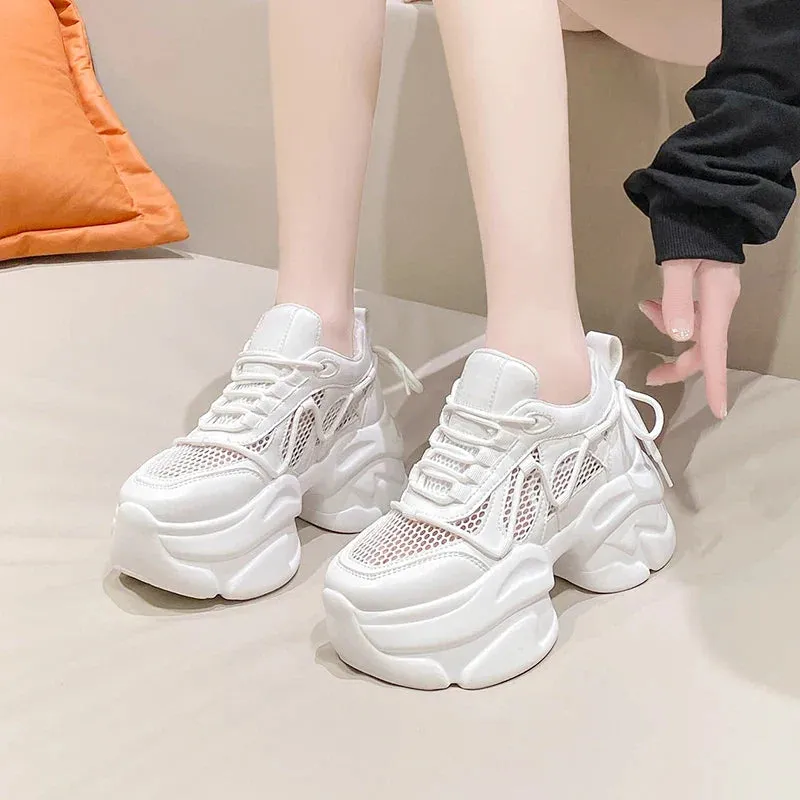 Joskaa 2024 New White Platform Chunky Sneakers