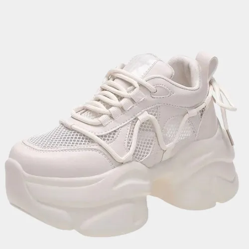 Joskaa 2024 New White Platform Chunky Sneakers