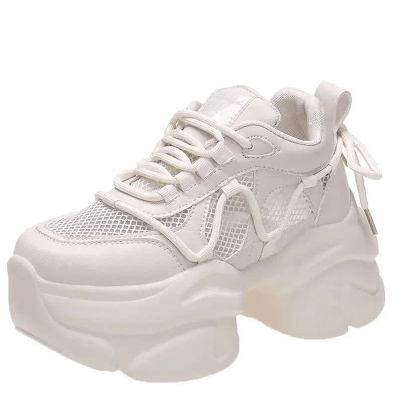 Joskaa 2024 New White Platform Chunky Sneakers