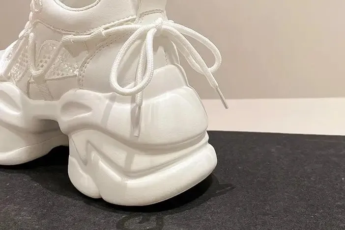 Joskaa 2024 New White Platform Chunky Sneakers