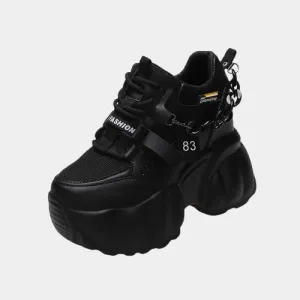 Joskaa 2024 New Women's Platform Black Sneakers