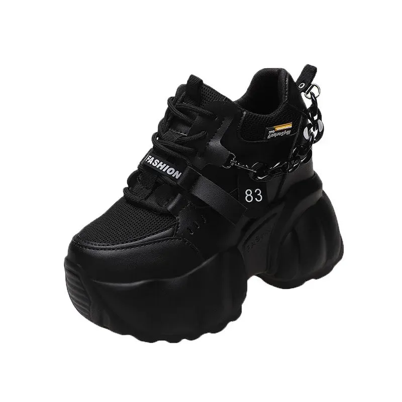 Joskaa 2024 New Women's Platform Black Sneakers