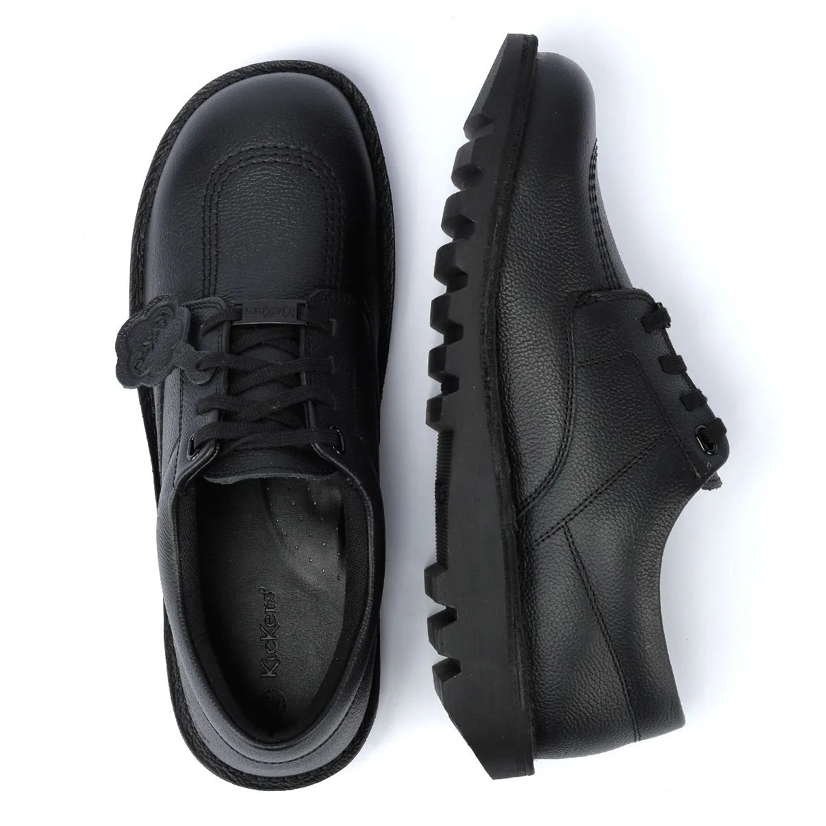 Kickers Kick Lo Tumble Leather Black Shoes