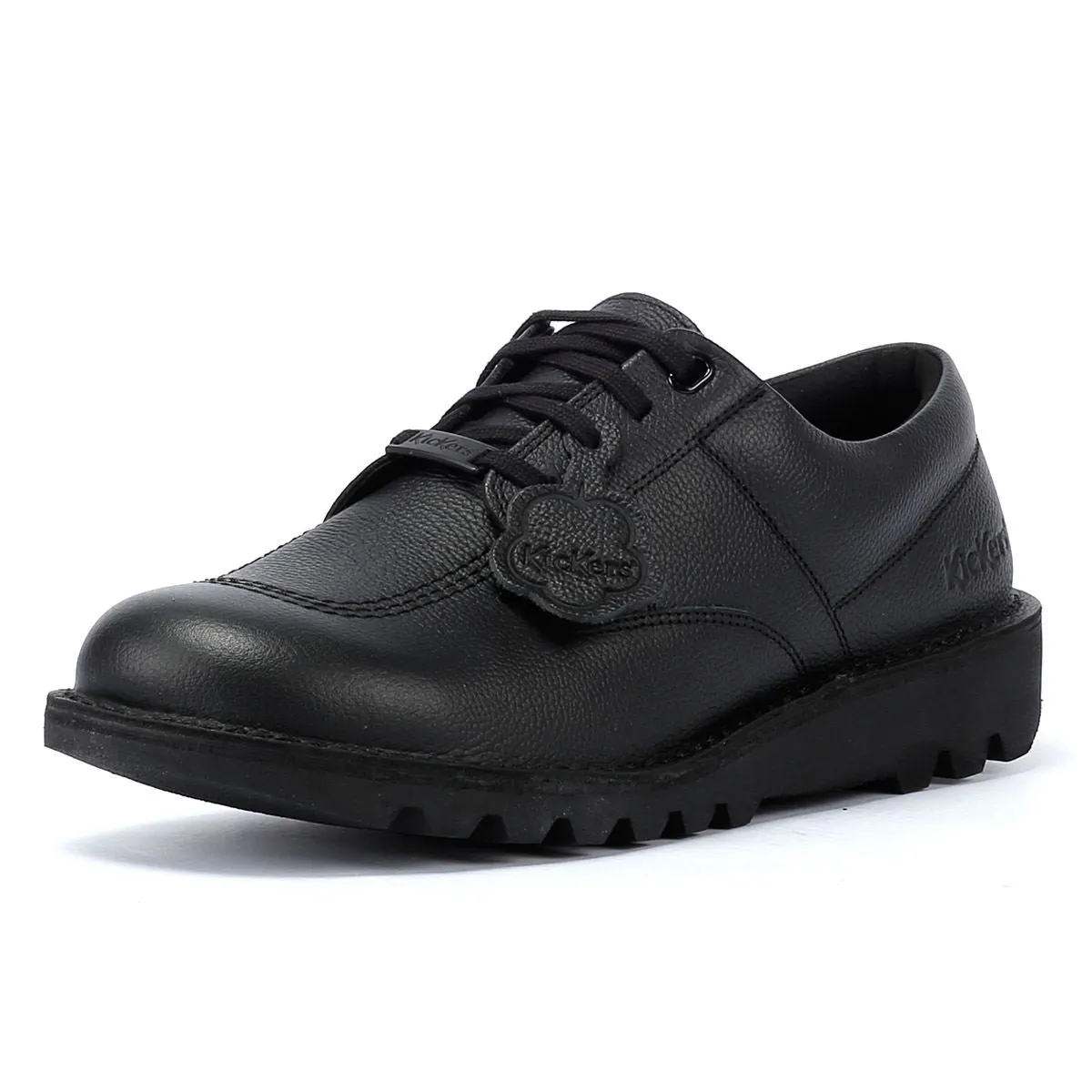 Kickers Kick Lo Tumble Leather Black Shoes