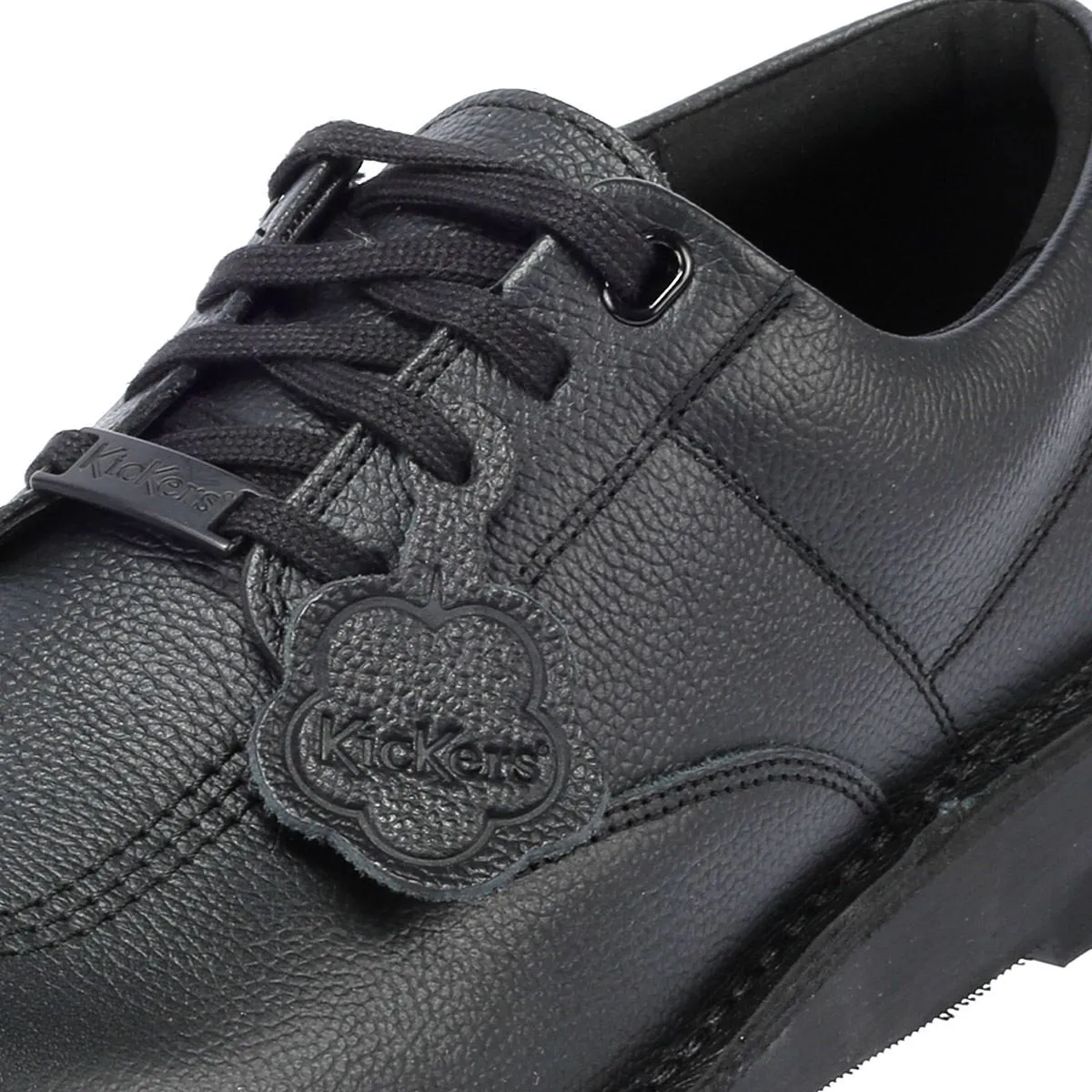 Kickers Kick Lo Tumble Leather Black Shoes