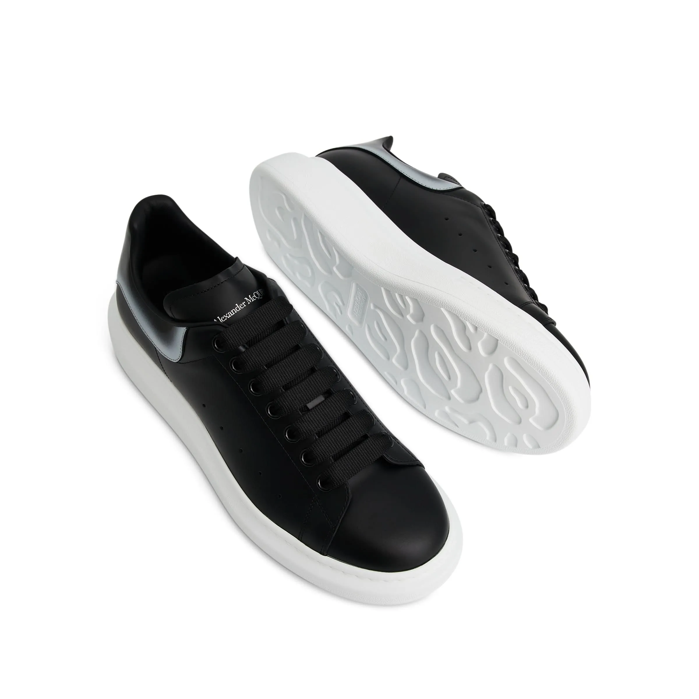 Larry Layered Heel Sneaker in Black/Silver