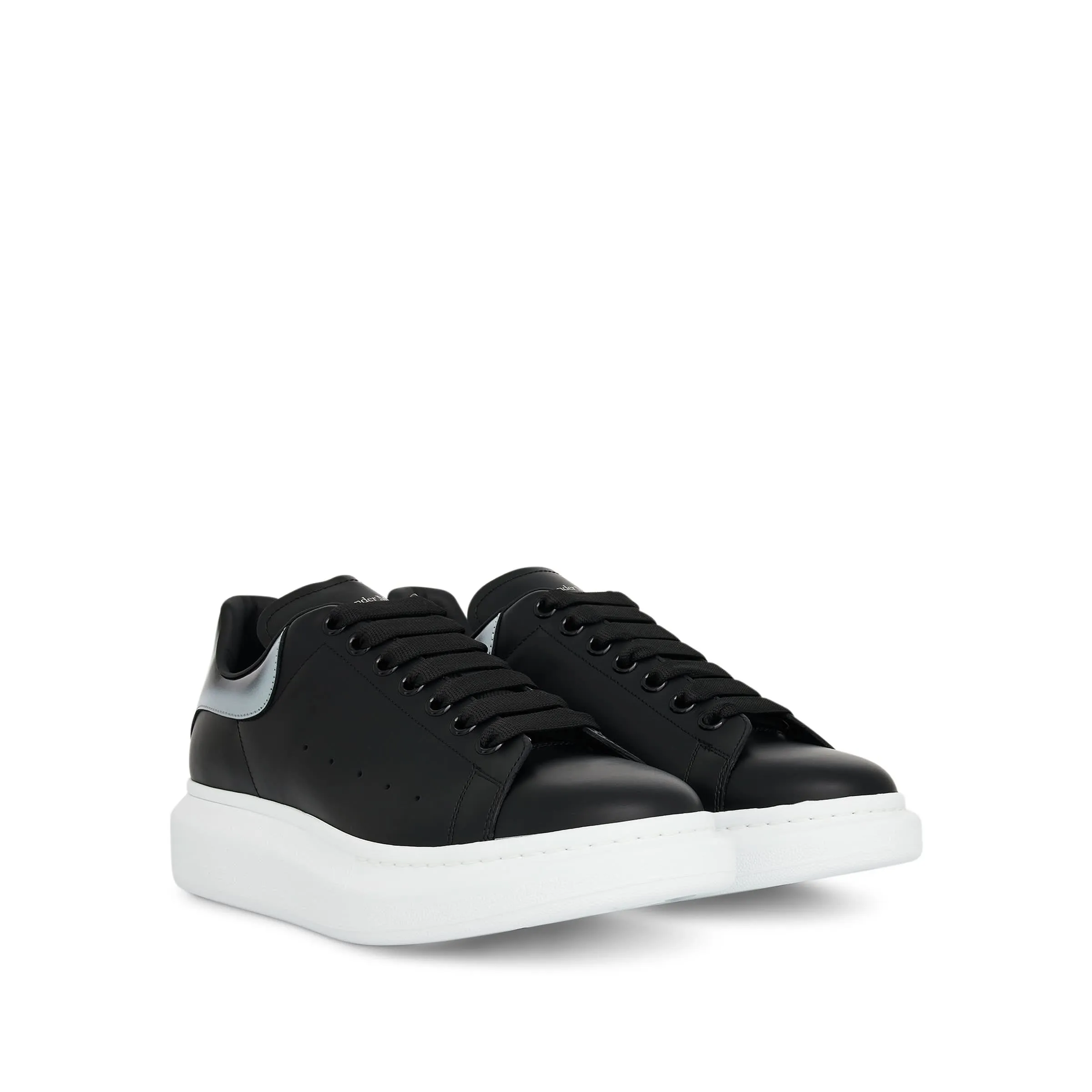 Larry Layered Heel Sneaker in Black/Silver