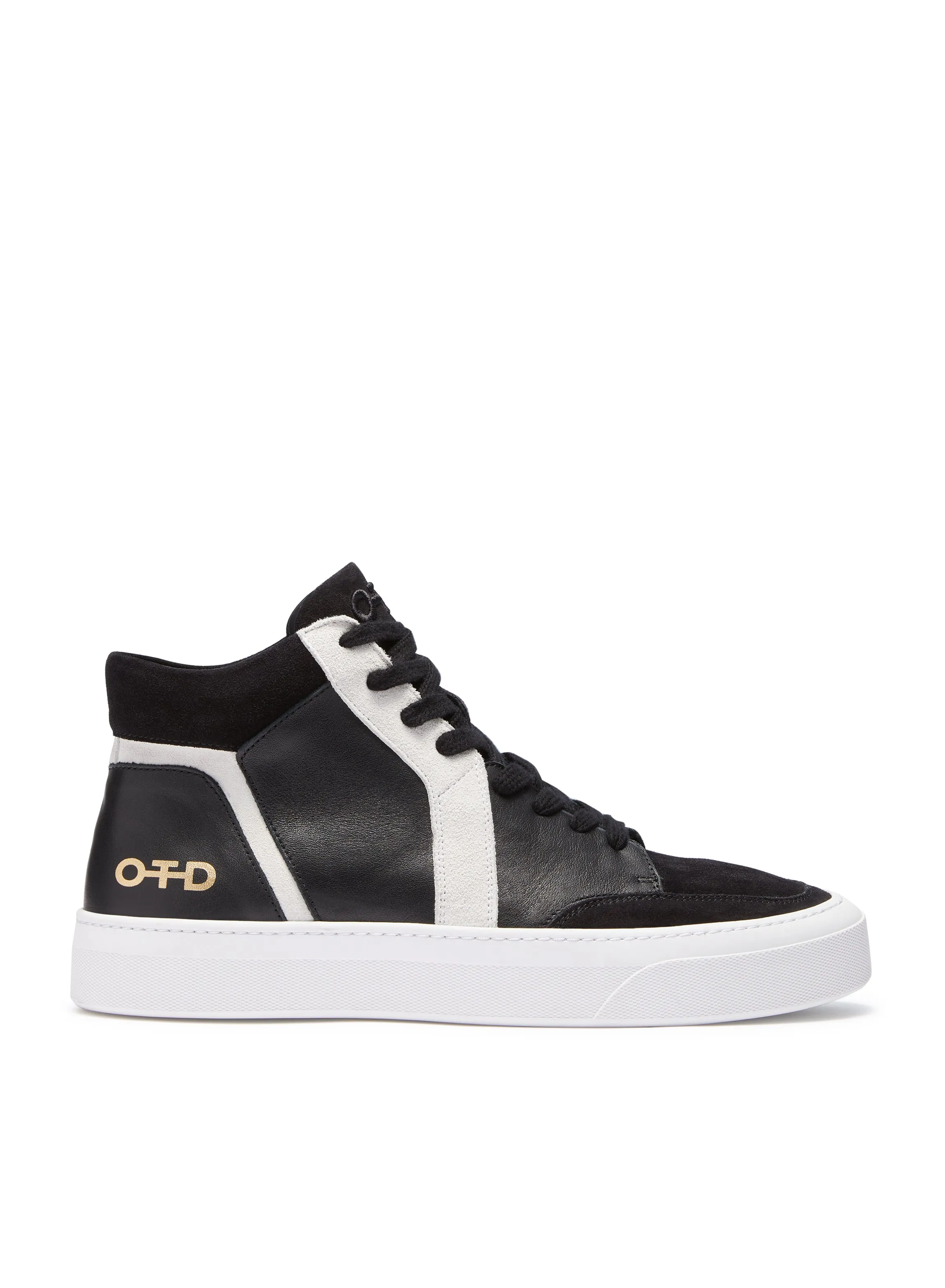 Leather Mid Top Sneaker (Black)