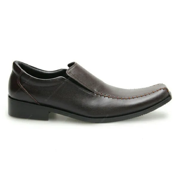 Leather Shoes City Oxford Executive Flat Thread Dark Brown