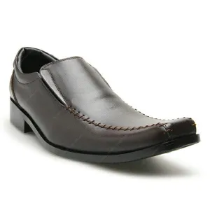 Leather Shoes City Oxford Executive Flat Thread Dark Brown