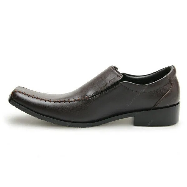 Leather Shoes City Oxford Executive Flat Thread Dark Brown