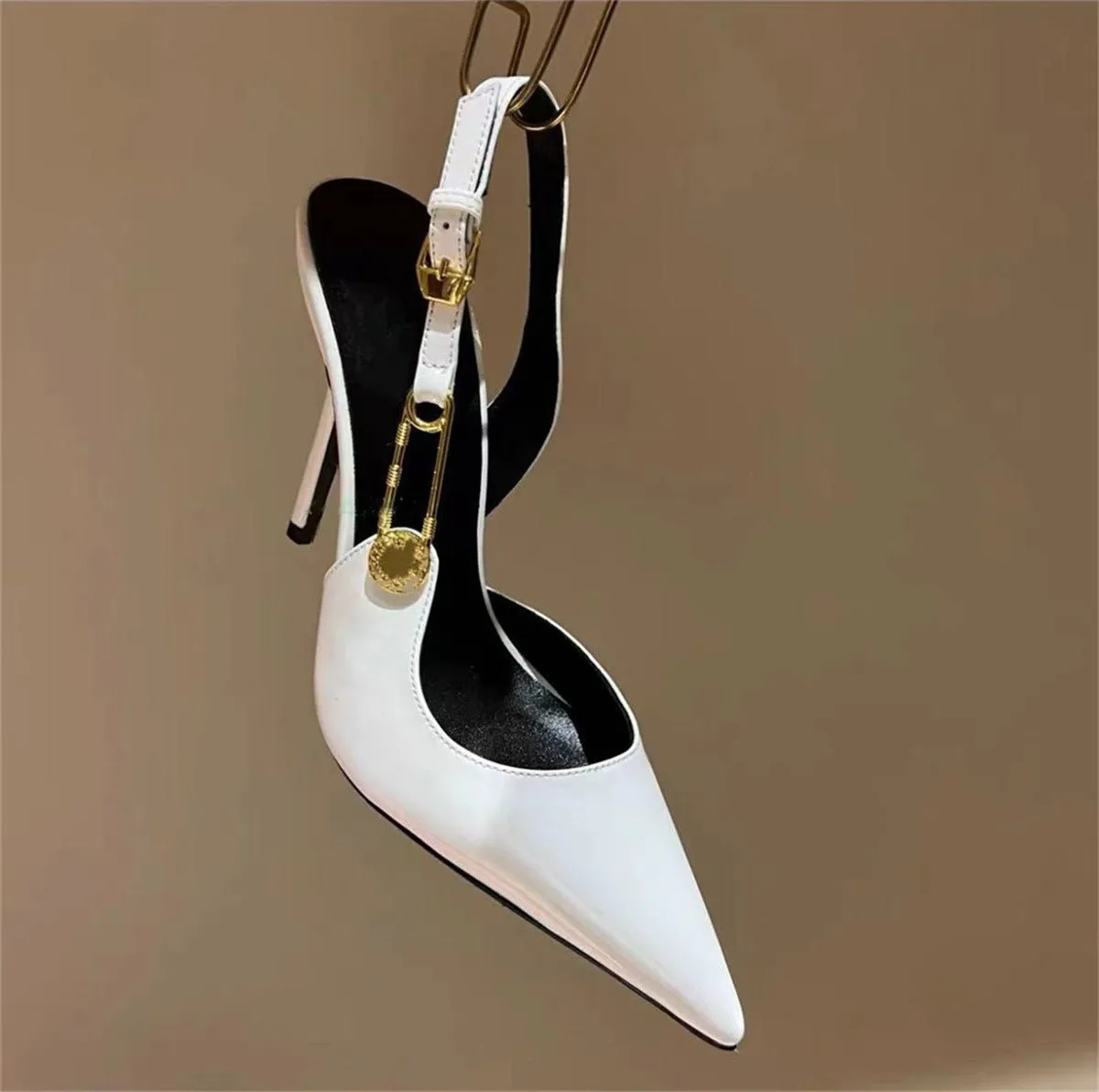 LovelyRLovely Women's Rhinestone Pointed Toe Strap High Heels