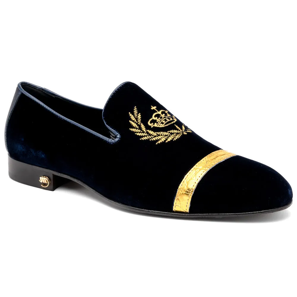 Mauri 3296 Crown Velvet/ Alligator/ Nappa Loafers Wonder Blue