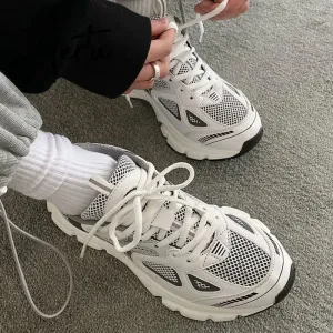 Men Women Sneakers Plus Size 41 42 43 Women's Casual Shoes Fashion Chunky Sneakers Woman Thick Sole Sport Shoes Big Size Shoes