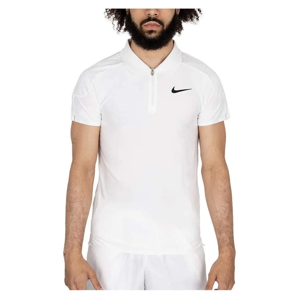 Men's Slam Dri-Fit Advantage Tennis Polo White and Black