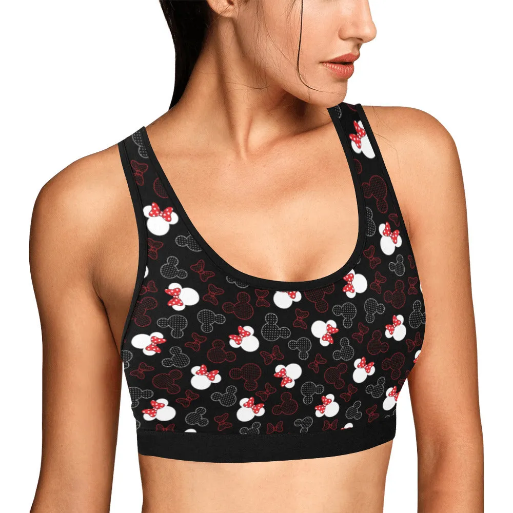 Mickey And Minnie Dots Women's Sports Bra