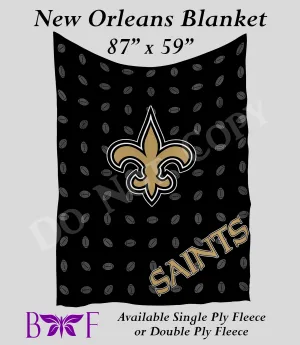 New Orleans 59"x87" soft blanket without sherpa fleece