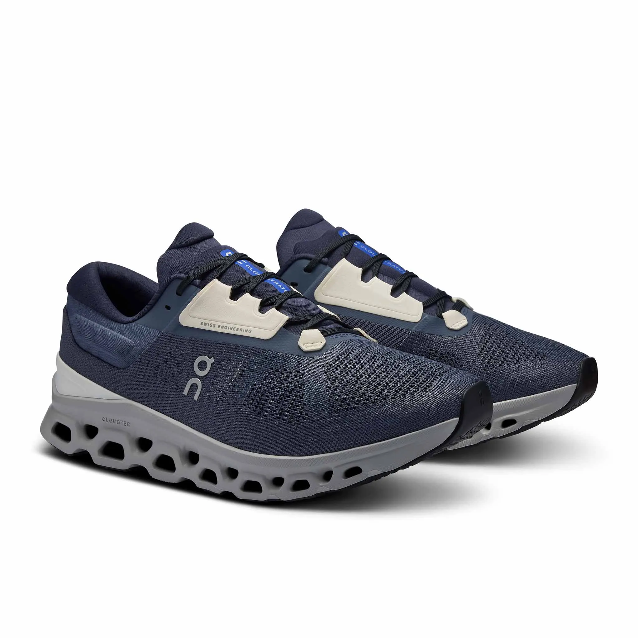 On | Men's Cloudstratus 3 Running Shoes - Metal/Glacier