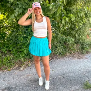 On The Go Pleated Tennis Skort - Highlight Blue