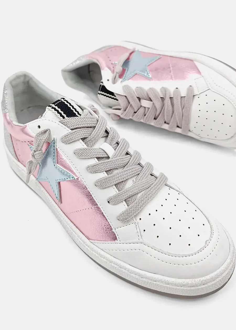 PAZ Metallic Pink Star Sneakers