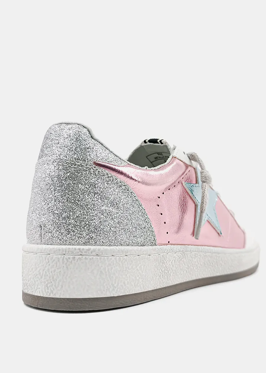 PAZ Metallic Pink Star Sneakers