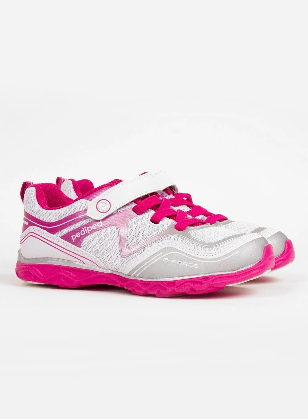 Pediped Force Trainers in White/Fuchsia