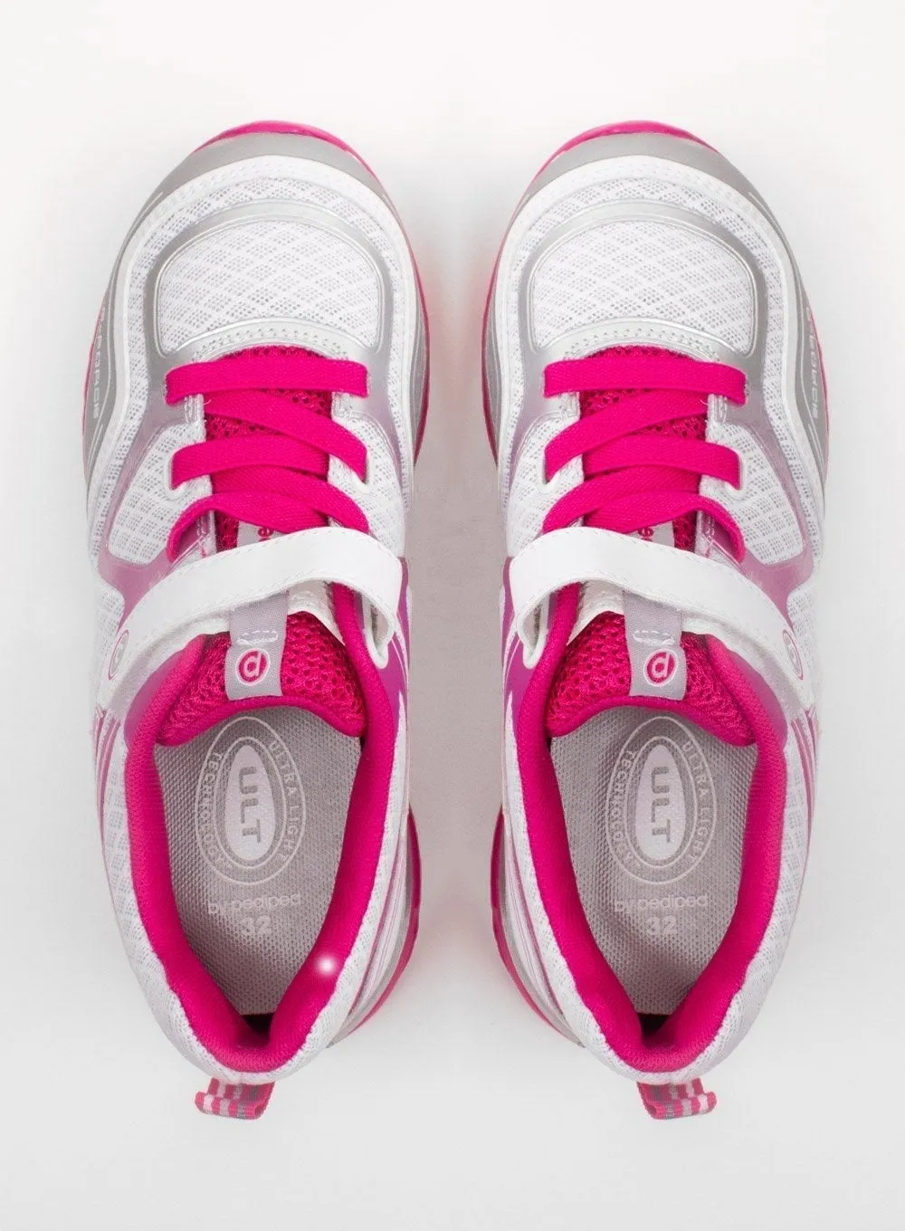 Pediped Force Trainers in White/Fuchsia