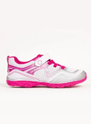 Pediped Force Trainers in White/Fuchsia