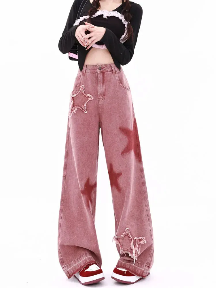 Pink Y2K Star Girl Jeans