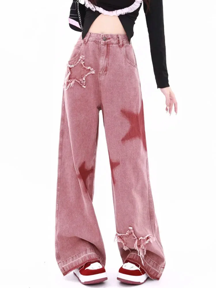 Pink Y2K Star Girl Jeans