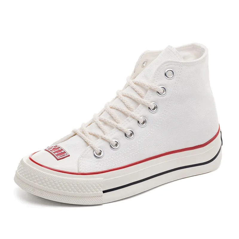 Popular Summer High Top White Canvas Shoes